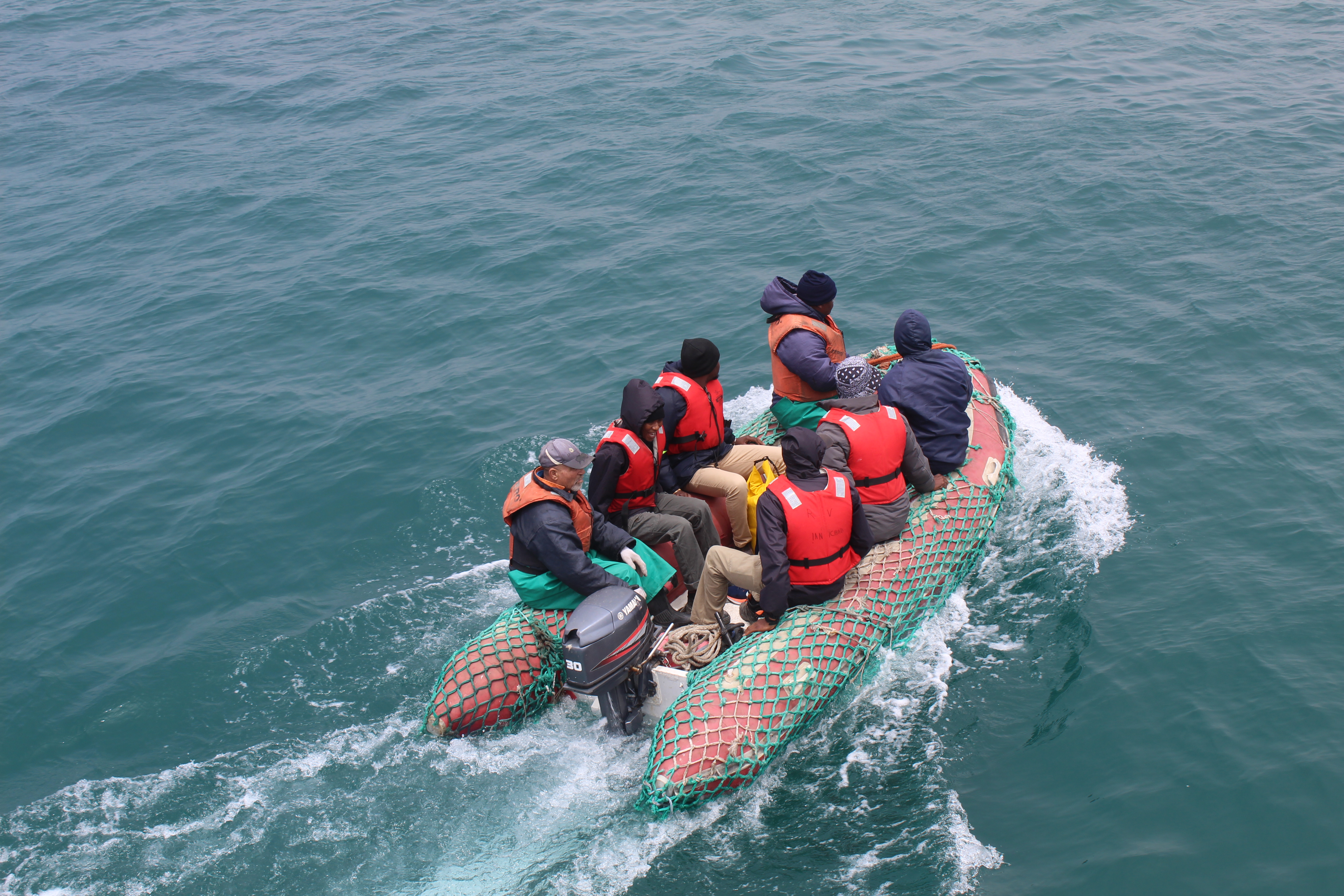 Team headed to Possession Island, Lüderitz, Namibia