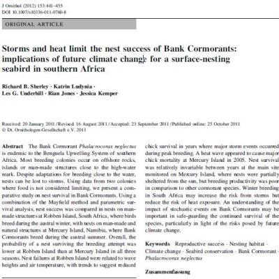 Storms and heat limit the nest success of Bank Cormorants